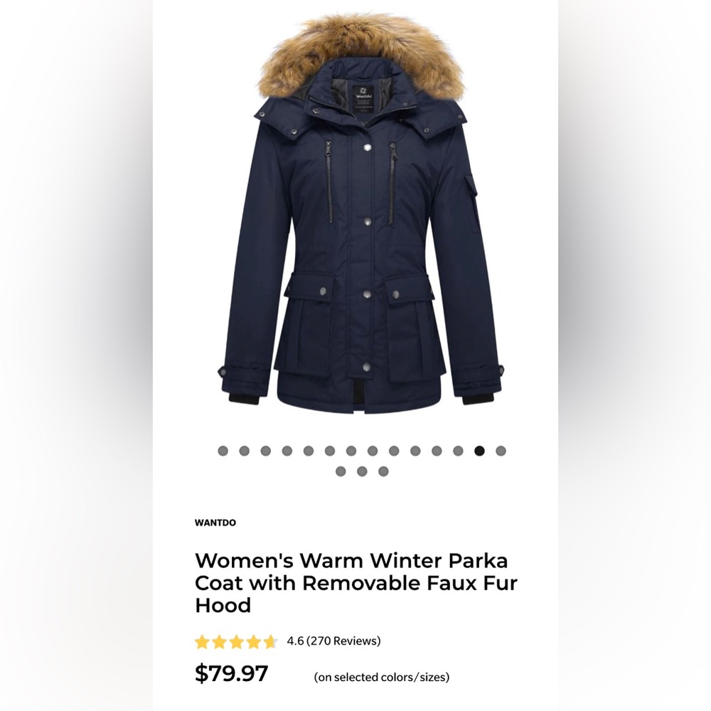 Wantdo women’s medium coat, dark navy